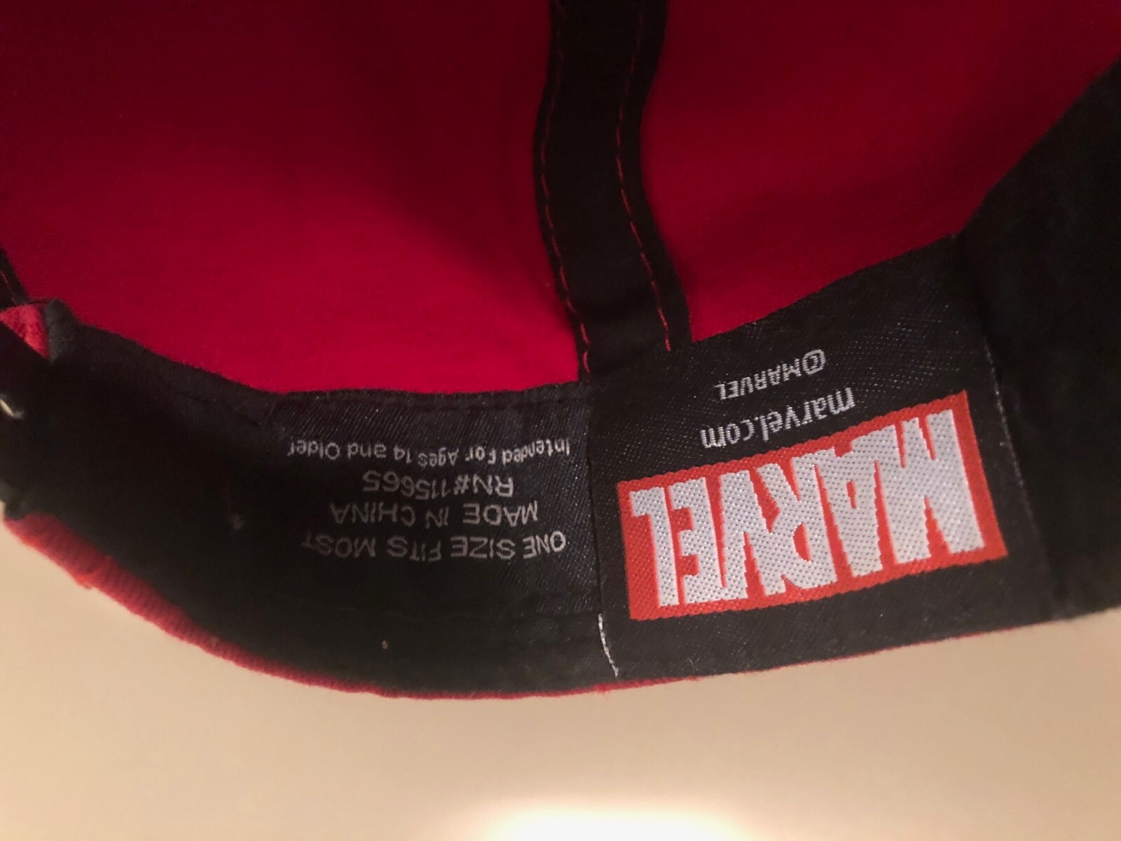 Deadpool Marvel Adjustable Hat Cap Black & Red Fl… - image 4