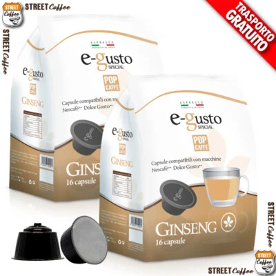 POP CAFFÈ 96 Capsule Cialde Caffè Pop E-Gusto Ginseng Compatibili Nescafè Dolce Gusto *