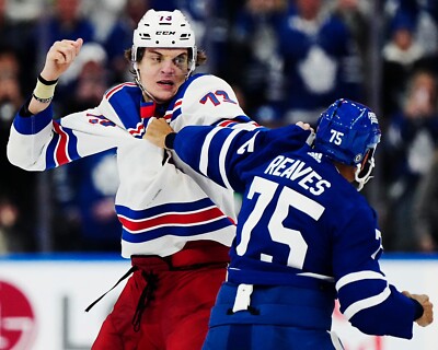 Matt Rempe vs Ryan Reaves Fight Rangers Maple Leafs 8x10 NHL
