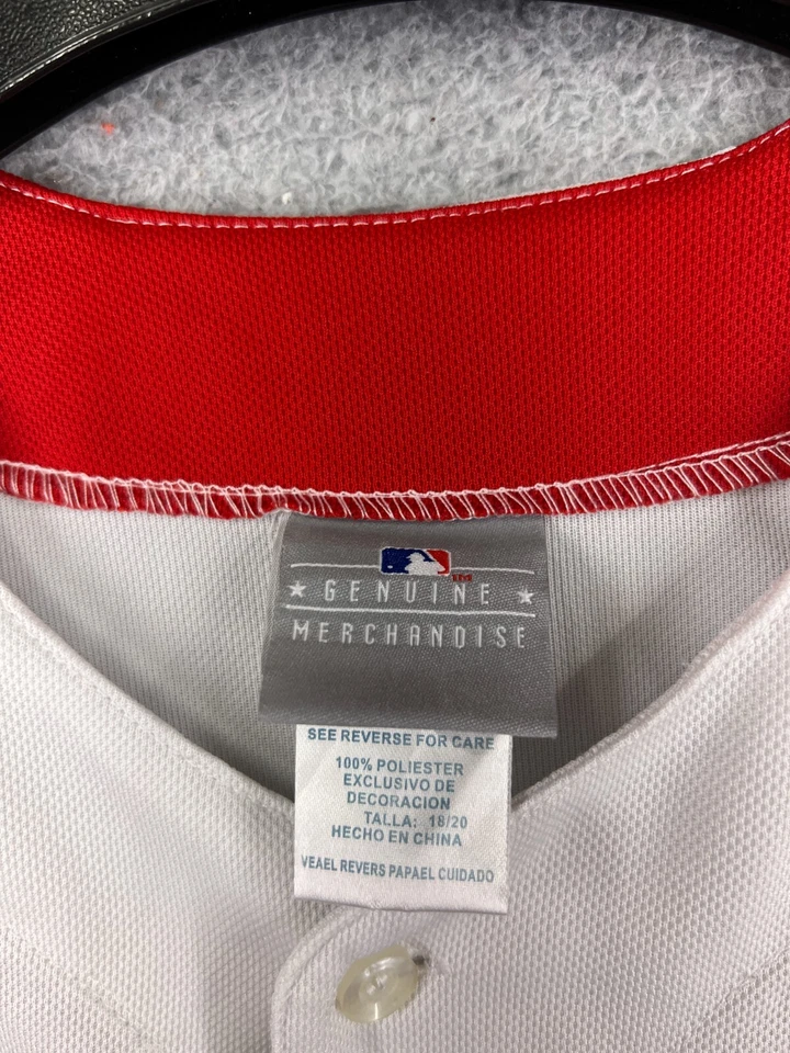 Los Angeles Angels Baseball Jersey Youth Extra Large White Red #48 Torii Hunter - Image 3 of 4