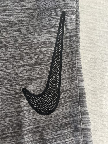 Nike Dri Fit Sweat Pants Joggers Large L Gray Black Swoosh Zip Pockets Stretch - Picture 9 of 16