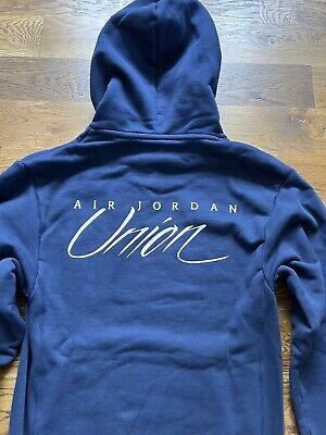 Size XS - Jordan X Union MJ Fleece Hoodie College Navy/Coconut