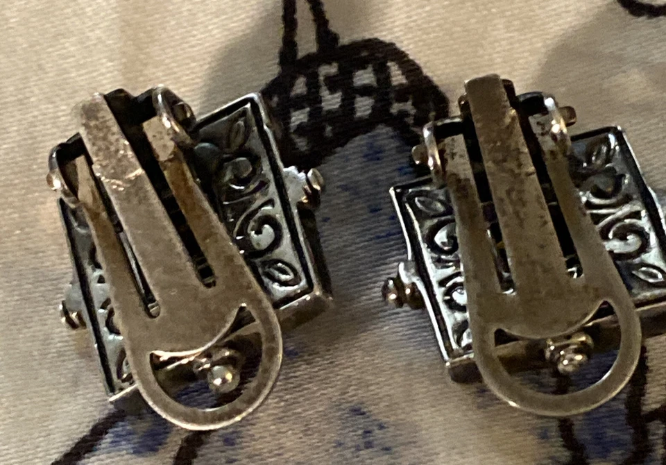 KONSTANTINO 18K золото, 925 пробы синий топаз зажим на серьги квадратной формы - Изображение 3 из 4