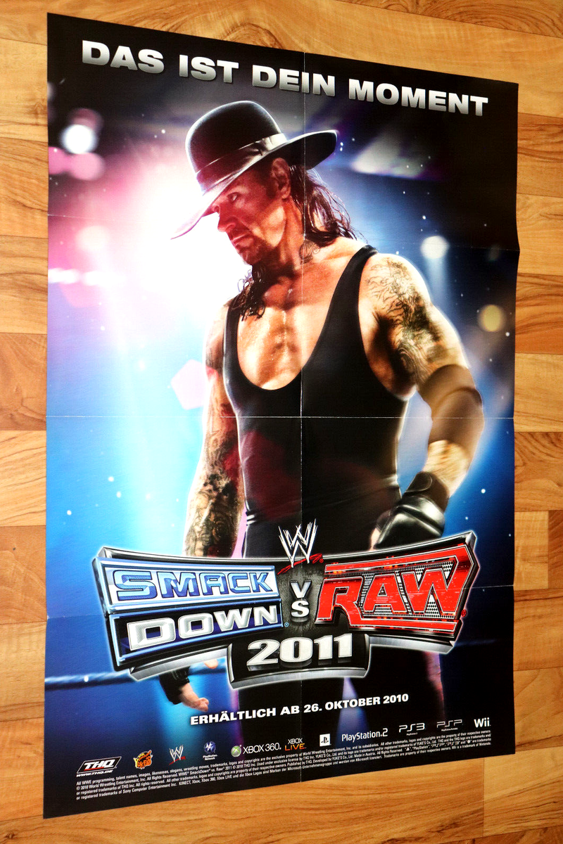 WWE SmackDown vs. Raw 2011 PS2 PS3 Xbox 360 Old Promo Rare Poster
