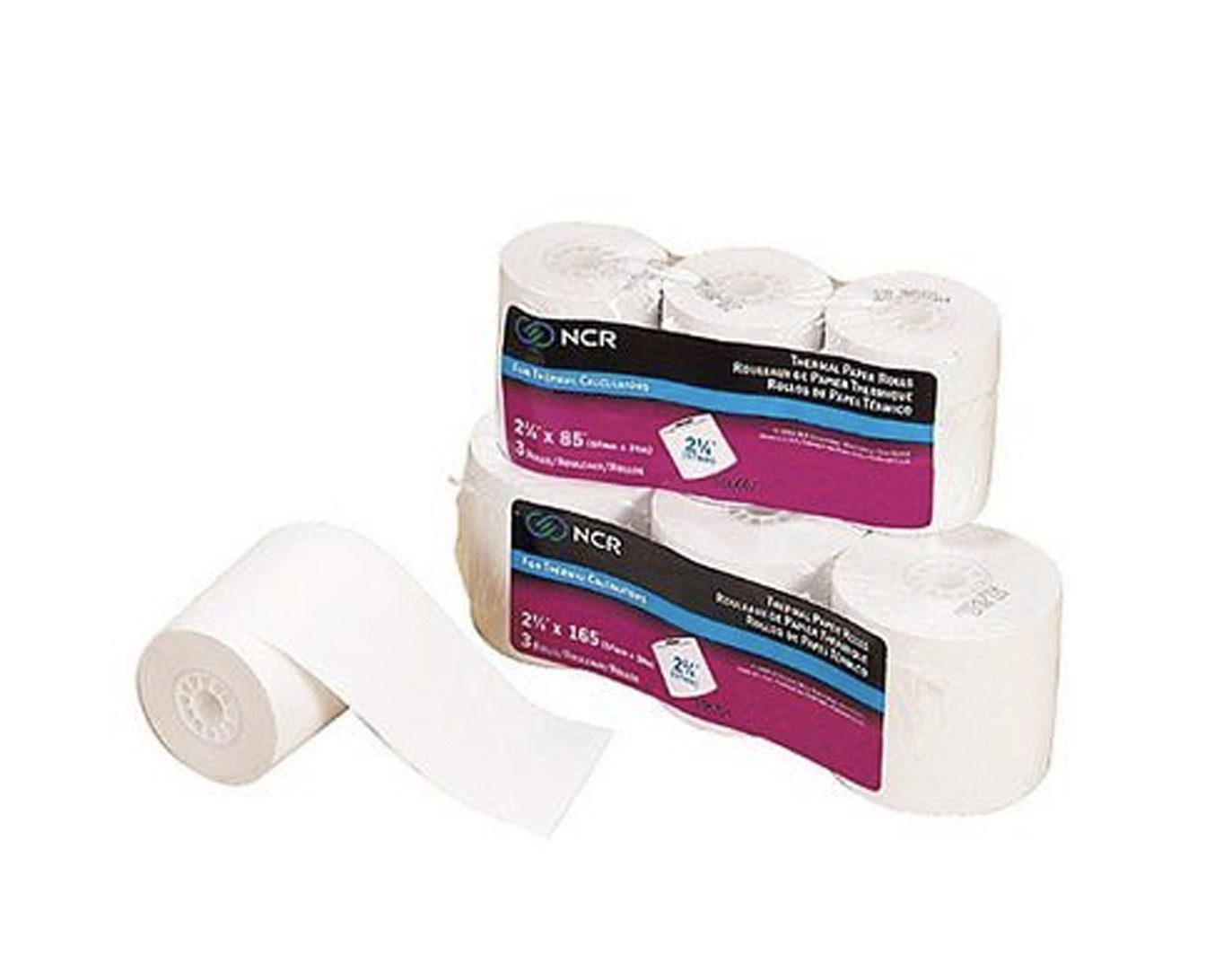 NCR Thermal Calculator Paper Rolls 2 1/4in x 85ft White 3-Pack-image