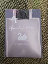 Vintage Gloria Vanderbilt Day Sheer Pantyhose Off Black Size D Ribbed Panty New