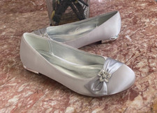 NEW Satin Women's Wedding Ballet Party Rhinestone Flat Dress Shoes 44/US 12, 79
