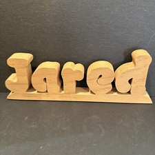 JARED WOODEN Scroll Name 8in x 2.75in x .75in .