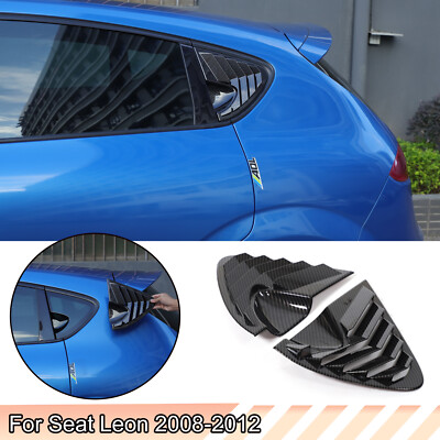 ABS Carbon Fiber Rear Side Window Louver Shutter Cover For Seat Leon MK2 08-12
