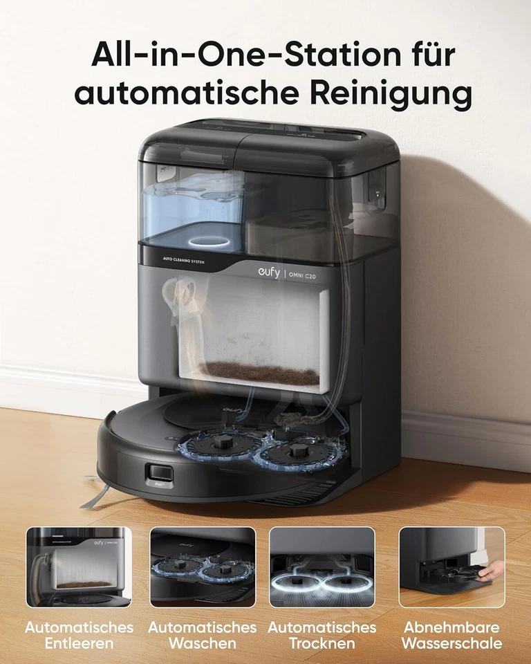 eufy Saugroboter Omni C20 mit All-in-One-Station 7000Pa Auto-Entleerung & Wasch - Bild 2 von 4