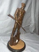 Cas-Carved Wood Woodsman In Hunting Gear 15” Mini Mountaineer