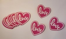 Valentine's Scrapbooking Crafts Cardstock Hearts With The Word "Love" Set Of 5