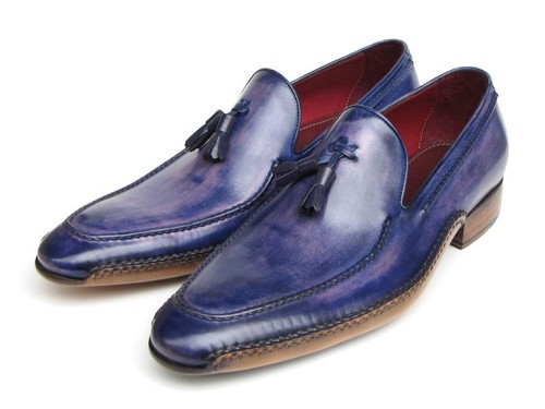 Paul Parkman Herren Seite Handgenäht Quaste Halbschuh Blau & Lila (ID#082-BLU-PURP) - Bild 2 von 6