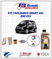 KIT TAGLIANDO SMART 451 800 CDI DIESEL - 4 FILTRI 4 LITRI OLIO TOTAL 5W40 