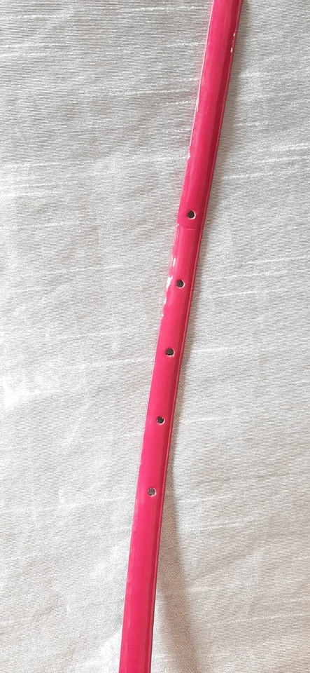 Jessica Howard Talla 8 36"L Cinturón Ajustado Vegano Charol Hebilla Dorada Rosa Brillante Foto 3 de 4