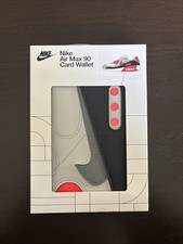 2024 Nike Air Max 90 Card Wallet Grey White Infrared Leather Icon Swoosh NWT