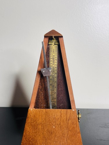 Vintage Seth Thomas Metronome De Maelzel Wind Up Wood Pyramid NICE CONDITION - 第 16/19 張圖片