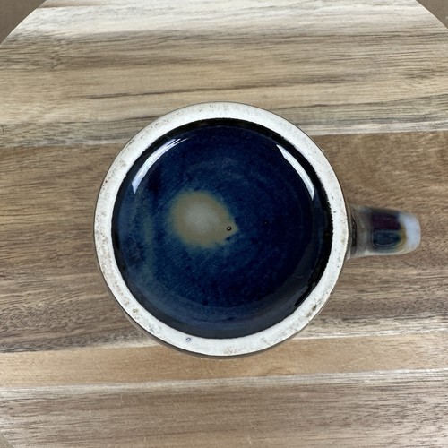 Taza de café vintage de gres años 90 conchas y textura elevada de estrellas de mar - Imagen 8 de 10