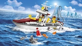 Lego City Fishing Boat Set 60147 Plastic Block Educational Study Toy