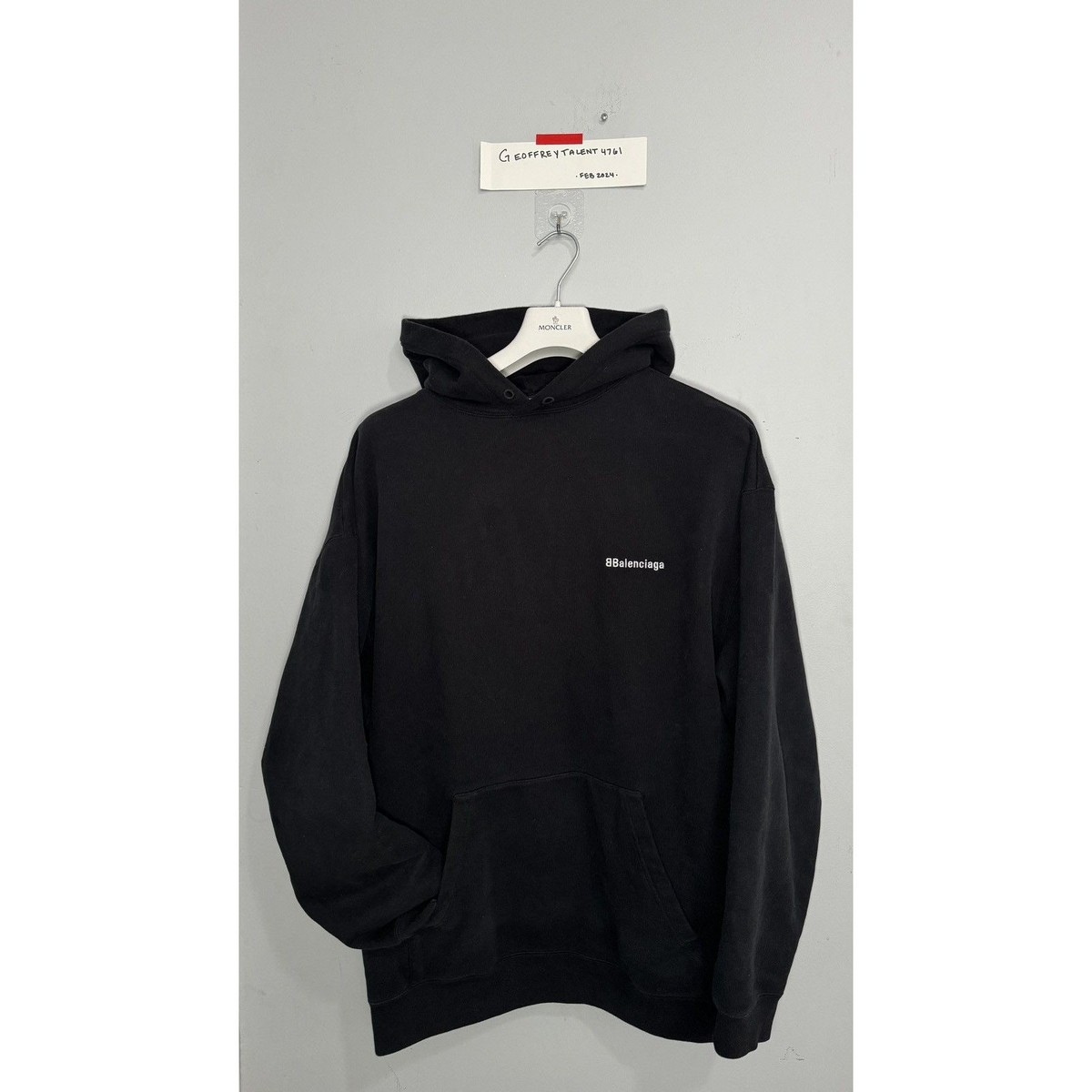 BALENCIAGA 'BBALENCIAGA LOGO' BLACK HOODIE - OVERSIZED MEDIM | eBay