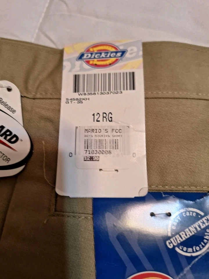 DICKIES Boys 12RG Khaki Shorts Flat Front Classic Fit School Uniform  Lot of 2 - Image 2 of 4
