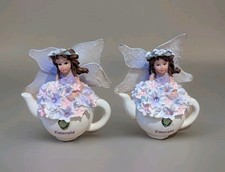 Pair of Miniature Fairy Gifts Emerald Teapot Ornaments