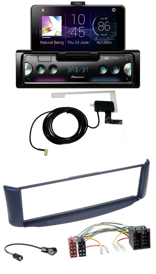 Pioneer DAB Bluetooth MP3 USB Autoradio für Smart ForTwo 450 blau ohne Metallsch - Bild 1 von 4