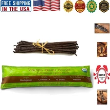 Fresh Gourmet Madagascar Vanilla Beans - 10 Count, Perfect for Extracts & Baking