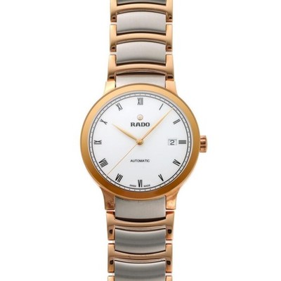 RADO Centrix Automatic R30036013 SS GP TI White Dial 38mm Men s Watch Date