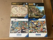 Ravensburger Puzzle 1000 Pc lot of 4, Estate Sale Hundred Of Puzzles