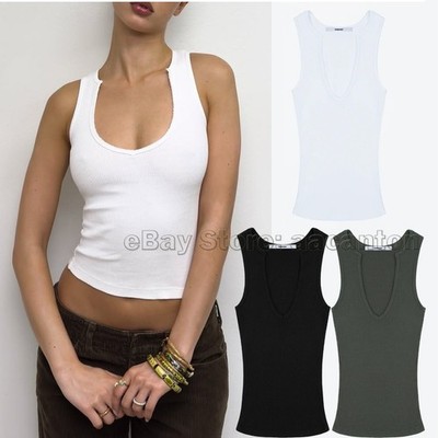 Tank Air Studio Fringe Design V-neck Vests Thread Slim Fit Short Tank Tops New