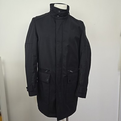 HTF Strellson 11 Oldfield Jacket Full Zip Quilted Lined Hood Black Men's M EU 50