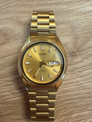 Seiko Series 5 Automatic Gold Dial Herrenuhr SNXS80K1 Gold Modern