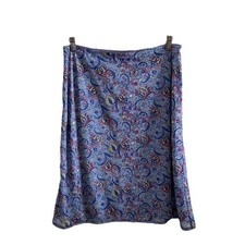 VTG Y2K Express Womens Fairy Skirt L Blue Paisley Floral Boho Spring Festival