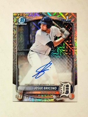 Josue Briceno 2025 1st Bowman Chrome AUTO CHOICE REFRACTOR 094/150 Tigers RC z2