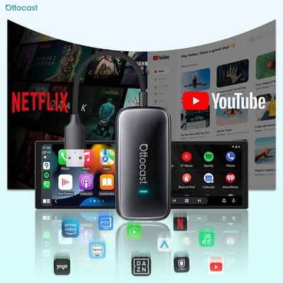 OTTOCAST Play2Video Ultra 4+32 GB 10+ APP YouTube Wireless CarPlay Android Auto
