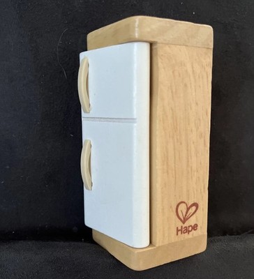 Hape Happy Family Wooden Dollhouse Refrigerator Fridge 1:12 Scale Wood Toy Clean