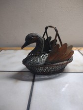 Wicker Farm House Decor Swan/Duck Basket Folk Art