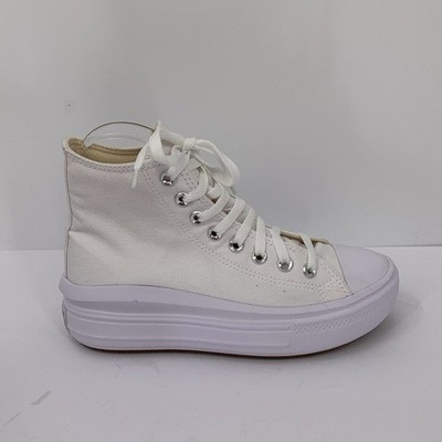 Converse All Star Chuck Taylor high top platform sneaker shoe white canvas 7