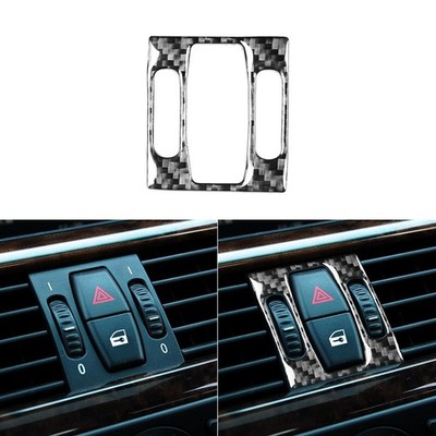 Real Carbon Fiber Central Hazard Warning Light Cover For BMW 5 Series E60 04-10