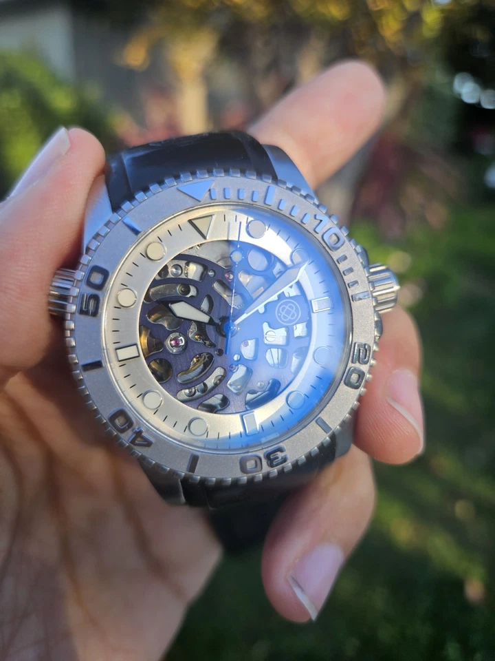 DEEP BLUE AUTOMATIC BLACK DIAL SKELETON DIVER Watch 40MM - Image 2 of 4