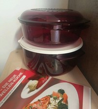 Tupperware - Micro3-Gar-Set Mikrowelle in rot, Mikro Neuwertig 
