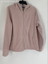 Calvin Klein Performance Womens Pink Fleece Long Sleeve Full-Zip Hoodie Size XL