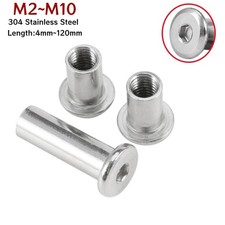 Stainless Steel Furniture Connector Sleeve Nuts M2 M3 M4 M5 M6 M8 M10 Hex Socket