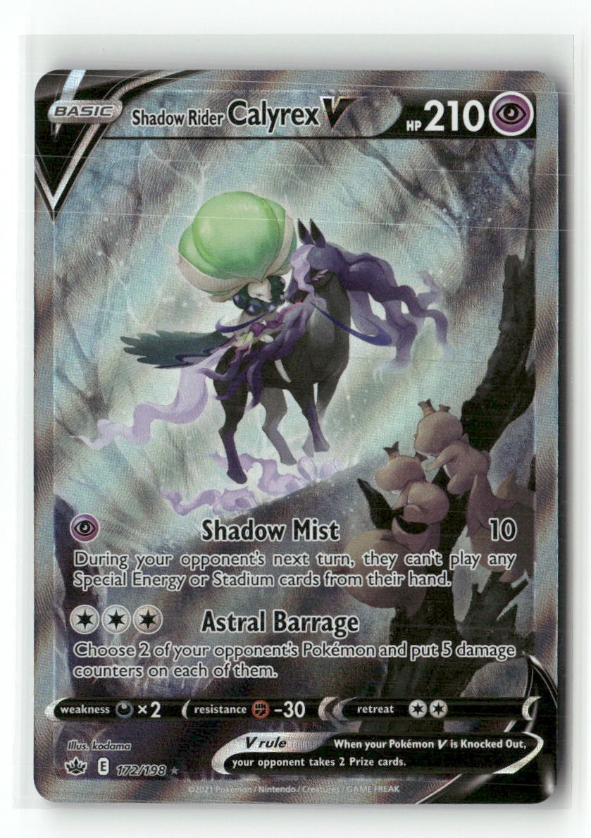 Shadow Rider Calyrex V 172/198 Ultra Rare Chilling Reign Pokemon Holo Near Mint