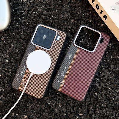 For XiaoMi 15 Pro, Hybrid Armor Leather Magnetic Wireless Charging Cover Case
