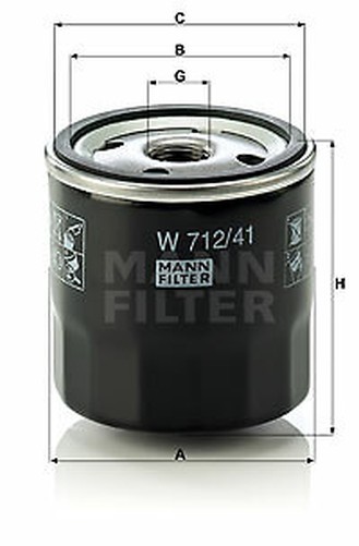 Mann-Filter W 712/41 ÖLfilter FüR Opel, Vauxhall-image