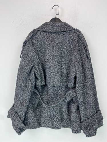 Michelle Keegan Grey Herringbone Belted Double Breasted Peacoat UK 12 NEW - Picture 14 of 15