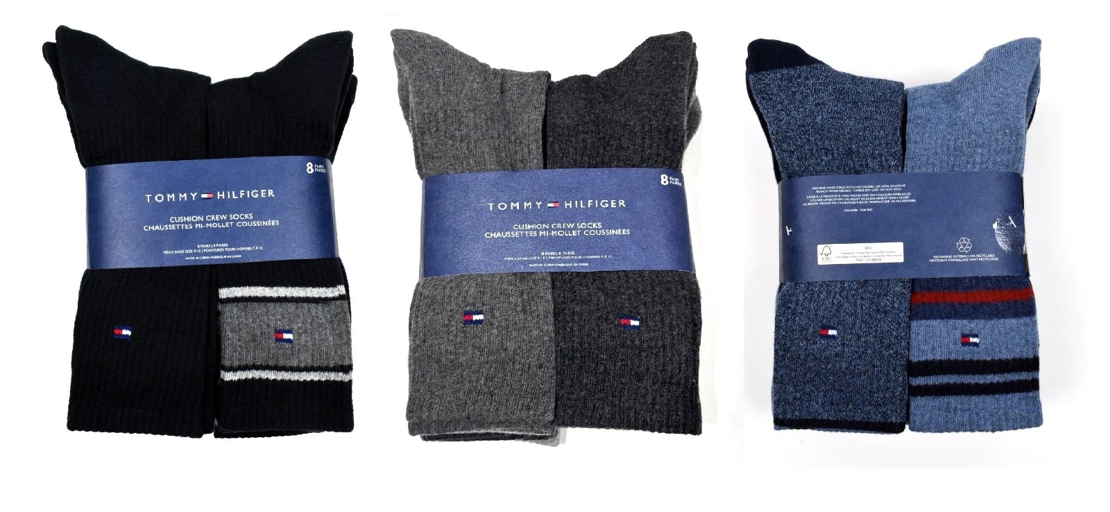 Tommy Hilfiger Men's Cushion Crew Socks 8 Pairs, Fit Men's Shoe Size 7-12
Opens in a new window or t