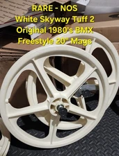 RARE White Skyway Tuff II BMX Mags 1980's Freestyle Suntour Coaster Haro Master